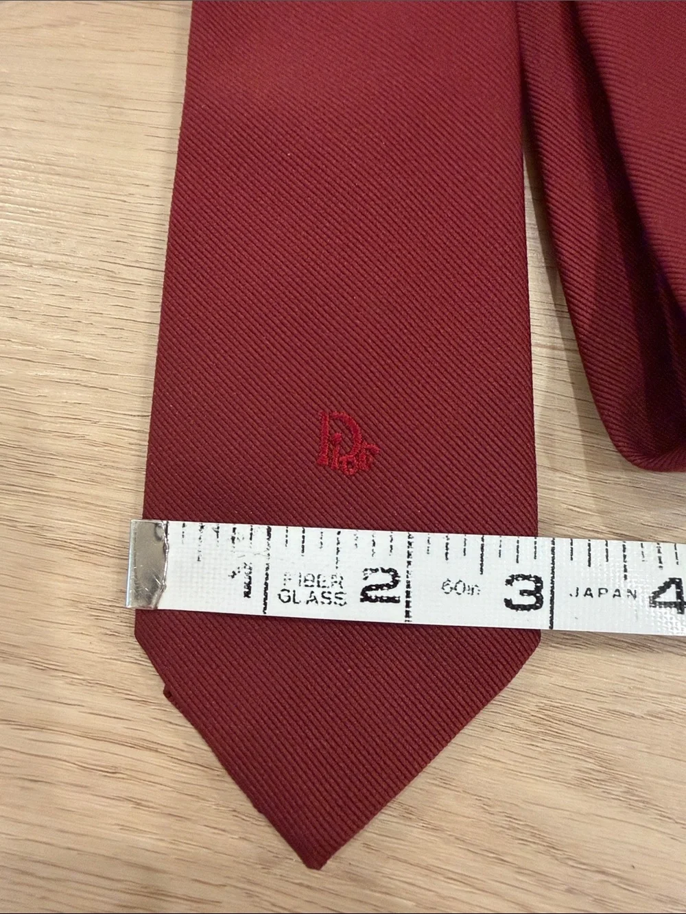 Christian Dior Men's Burgundy Solid Tie - Classic Business Style